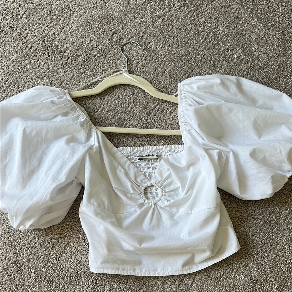 Abercrombie & Fitch Peach Puff Sleeve Top